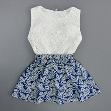 Girls Clothing Set Blouse Tops+skirt Girl Skirt Outfit Summer Fashion set Children Clothes Clothing Sets roupas infantis menina