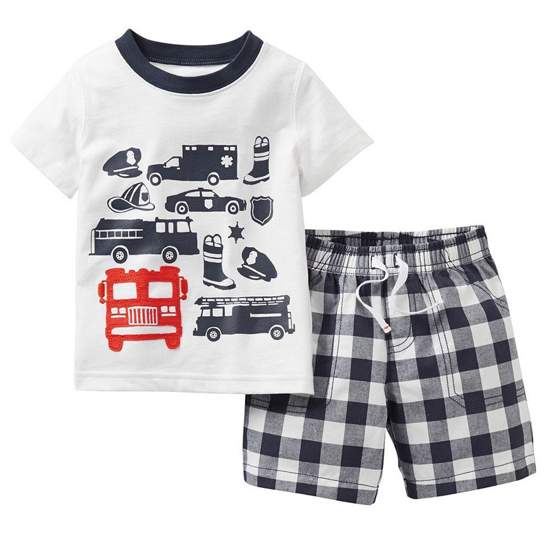 Summer Boys Clothes 2016 New Baby Boy Clothing Set Pattern Car Toddler Boys Clothing font b