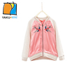 YKYY YAKUYIYI New Swallow Pattern Embroidery Girls Coat Long Sleeve Baby Girls Bomber Jacket Soft Zipper