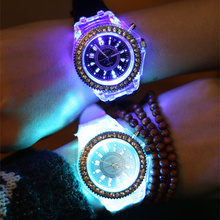 The Unique Design Luminous Watch Women , Fashion Rhinestone LED Watch Women , Outdoor Sports digital watch women waterproof 100m