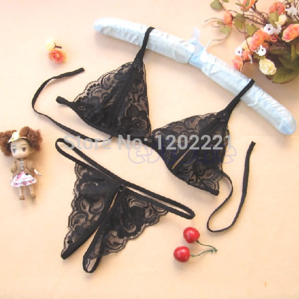 Free shipping 2014 fashion 2pcs set New sexy lingerie Open Chest Bra Underwear lace gather