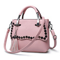Edgy Trendy New Ladies Handbag Fashion Tassels Rivets Simple Bag Retro Shoulder Bag Korean Style Small