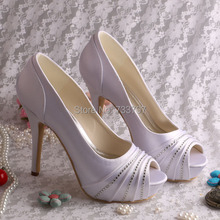 (20 Colors) Size 10 Ultra High Heels Wedding Shoes Platform Sexy White Satin Open Toe Free Shipping