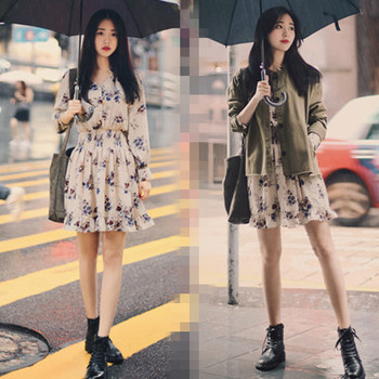 New spring dress of 2019, big size ladies'clothes, fat sisters' chiffon dress with broken flowers, fat mm,