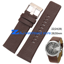 Leather strap watchband 22|24|26|28|30mm black accessories Wrist watch band Soft and comfortable