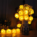 2 2m 20 LED Rose String Fairy Lights Battery Operated Flower Wedding Party Decoration Lights Lamp