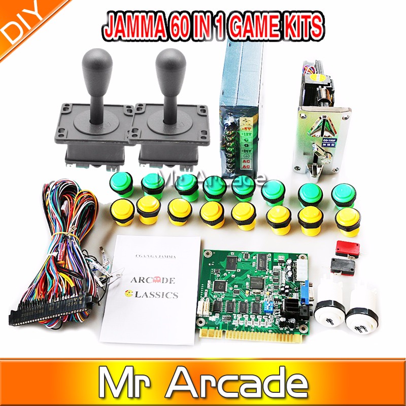 Classical arcade game 60 in 1 kit with 16A power supply, american