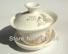 White Porcelain Tureen Tea Set Ceramic Kung Fu Teaware With Figure Painting Decorative Tea Cups Free