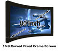 Top Rate Seller Wholesale 80Inch Cheap Price 16 9 Ratio Curved Fixed Frame Projector Projection Screen