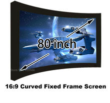 Top Rate Seller Wholesale 80Inch Cheap Price 16:9 Ratio Curved Fixed Frame Projector Projection Screen For 3D Home Theater