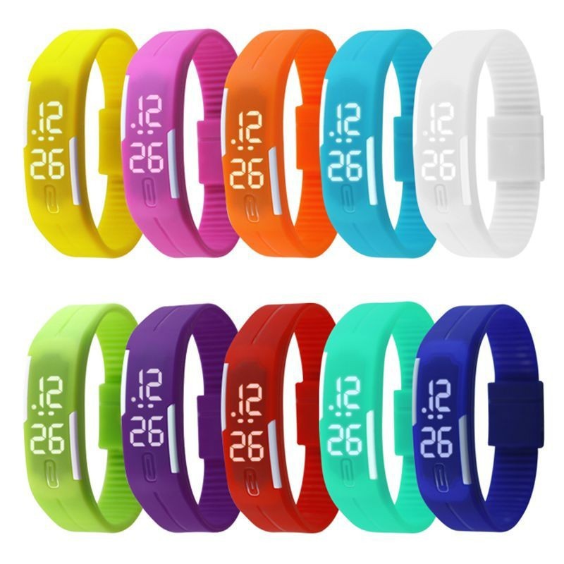 Relojes Mujer 2015 Women Watches Color Led Digital Wrist Watch Silicone Jelly Waterproof Sports Bracelet Watch