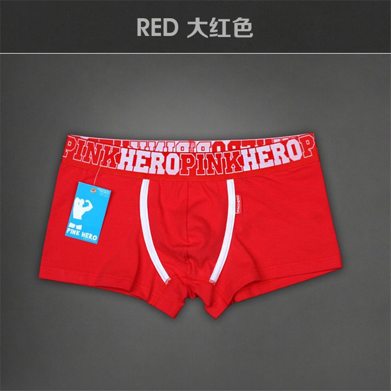 1 Pc Wholesales Men Underwear Boxers Low Waist Solid Men\'s Soft Cotton Boxer Underwear Shorts Print Belts M-XXL Size 5 Color (29)