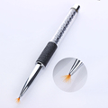 1 Pc Nail Brush Black Rhinestone Handle Manicure Shade Gardient Fan Brush Pen 6Mm New Fashion