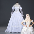 Ainiel Alice in Wonderland The Queen White Cosplay Costume Halloween Party Dress for adult women CS351325