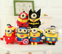 New Cartoon 3D Eye Minion Toys Cos Avengers Captain America Superman Spider-Man Batman 20cm Minions Plush Toy Free Shipping