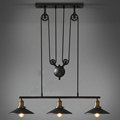 Vintage Loft Industrial LED American Country pulley pendant light Adjustable Wire Lamps Retractable Decoration Lighting