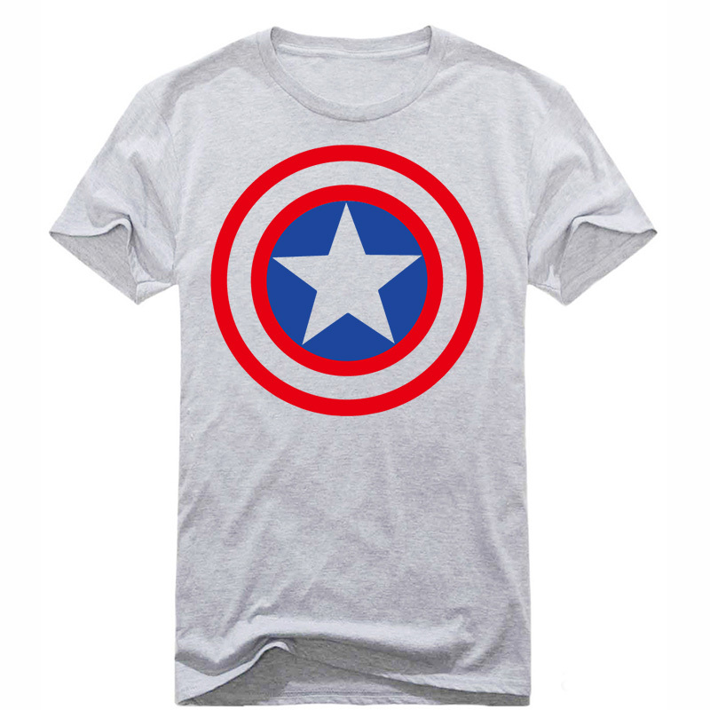 New Hot Avengers Mens Shield T Shirt Captain America T Shirts Men Cotton Top Tees Sport