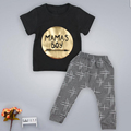 Hot New Baby clothing Infants Cotton Tyrant Gold Letters Printed O Neck Pants Fashion Children s