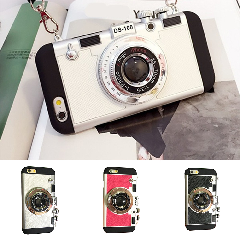 Vintage Fashion Camera 3D Tumblr Case With Strap For IPhone 7/ 7 Plus