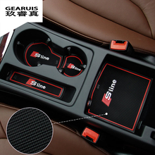 High Quality Gate Slot Pad Rubber Car-cup Mat Non-slip Mat Car Accessories For Audi A4 B8 New A4L 09-14 9pcs/set Car Styling