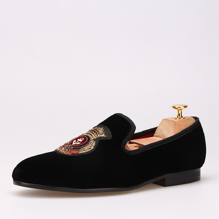 Black Velvet Loafers Men Bullion Shoes Prince Albert Slippers Size 6-13 Free Shipping