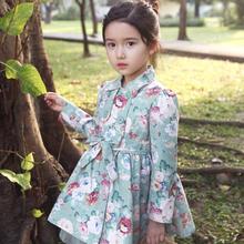 Sweet princess style kids girls trench flower printing of girl coat tulle bowknot girl jacket free shipping GC0026