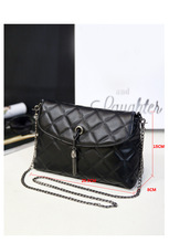 Yoyo Plaid Small Fringe Embroidery Clutches Women Crossbody Black Bag Quilted Flap Shoulder Bag Women Messenger
