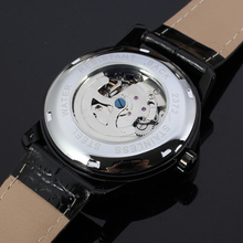 WRG8079M3B2 Winner brand automatic men black color skeleton business dress watch with gift box free shipping