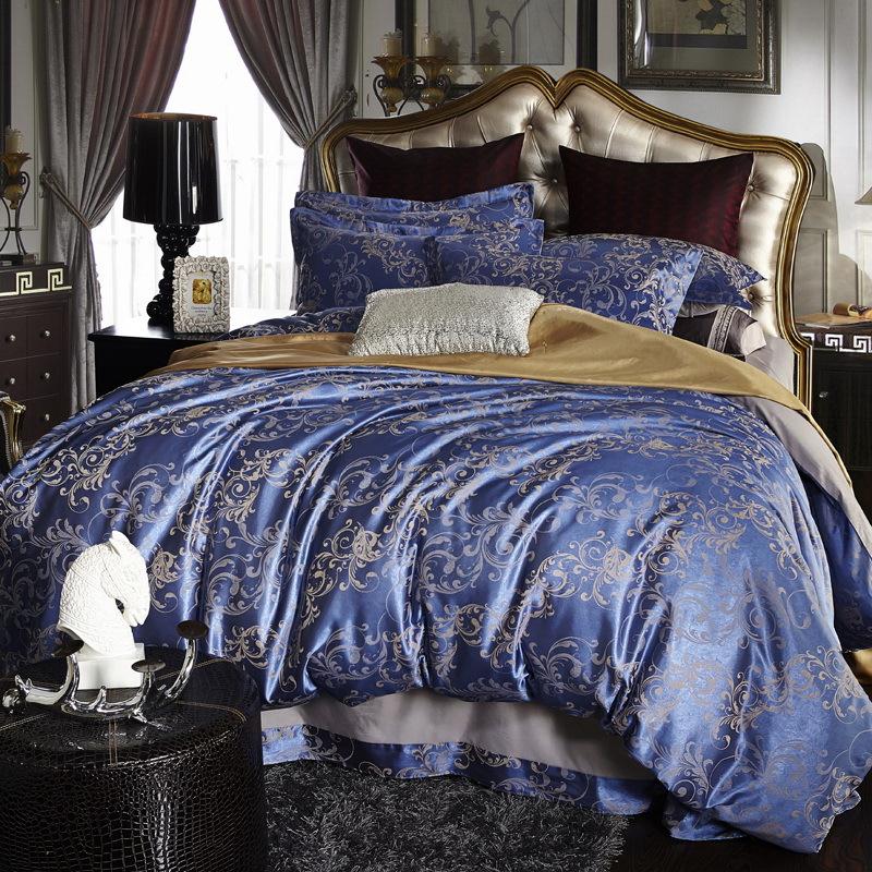 Cheaper Jacquard duvet cover set bedding cotton sets super king queen bed clothing bed linen ropa de cama home textile Luxury
