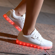8 Colors High Quality 2016 New Fashion Led Shoes Casual Women & Men Shoes, Led Luminous USB Charging Lights shoes Size 35-46