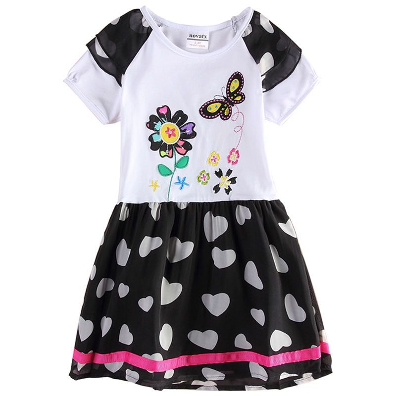 summer style girls clothing children dress embroidery flowers ball gown casual dresses nova kids clothes girls dress H6251Y