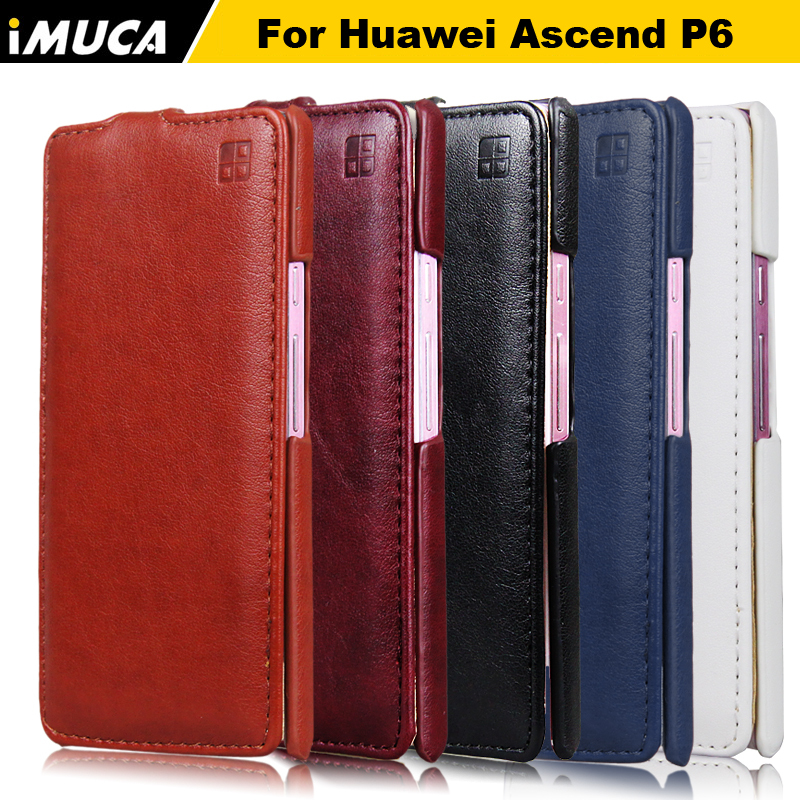 IMUCA original Huawei Ascend P6 Case luxury PU Leather Flip Cover Case for Huawei P6 Mobile