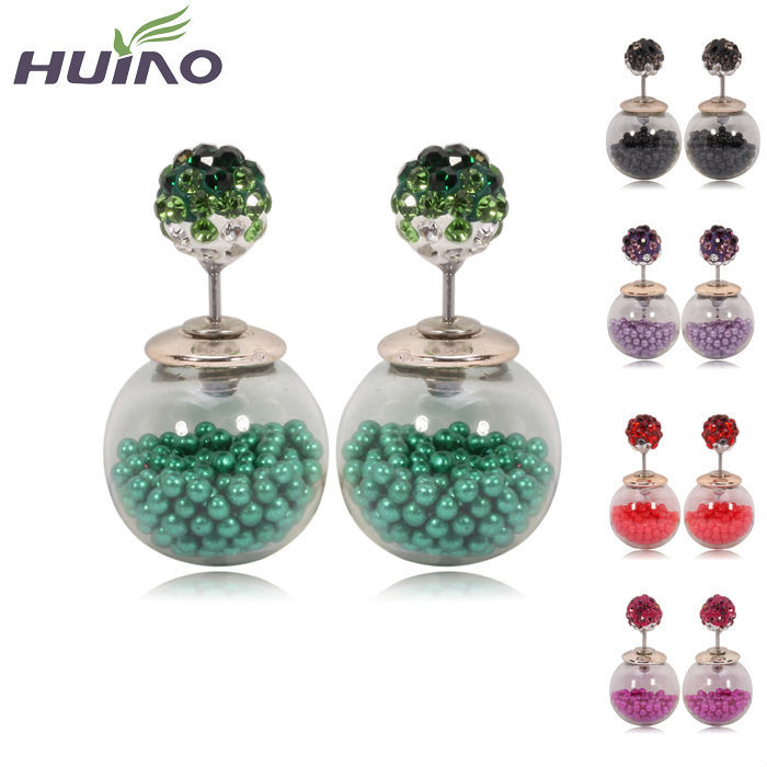 Korea Crystal Top Ball Women Glass Ball Pearl Jewe...