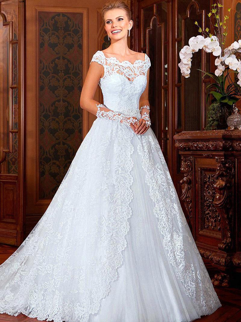 2015 Queen Style Victorian Wedding Dresses Off The Shoulder 3 4