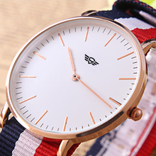 2016 watches men luxury brand quartz women real leather nylon strap rose gold good Quality new sports casual vintage watch