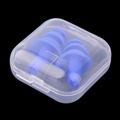 1 pair Blue Spiral Solid Convenient Silicone Ear Plugs Anti Noise Snoring Earplugs Comfortable For Study