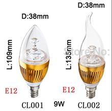 1pcs Dimmable E14 E27 E12 3W 5W 9W LED Candle Light LED bulb lamp LED spot