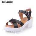 Big size 35 43 Free shipping Sandal women summer Thick with 2017 women s shoes buckles
