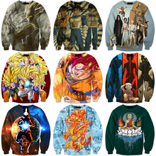 Anime Dragon Ball Z Characters 3D Sweatshirt Cartoon The Avatar State Print Crewneck Pullovers Women Men Long Sleeve Outerwear