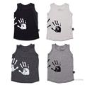 2017 New Summer Kids Nununu Baby Vest Hand Print Tanktop T shirt Tops Boys Girls Tee