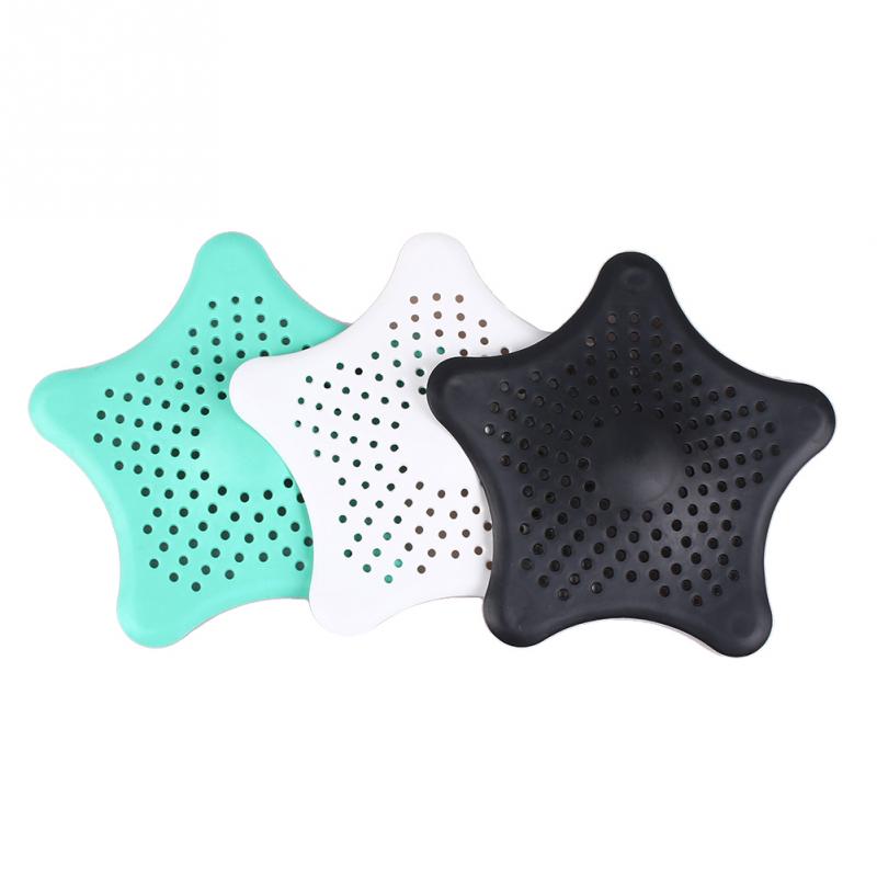 2016 Fashion Star Shape Hair Catcher Rubber Bath Sink Strainer Shower Drain Cover Kitchen Bathroom Basin Free Shipping