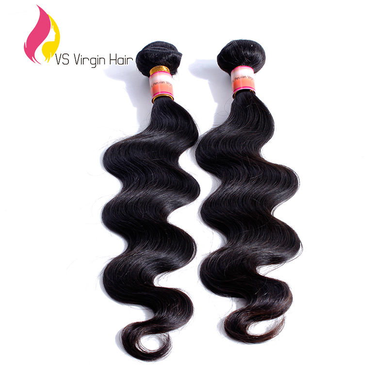 Unprocessed Peruvian Virgin Hair Body Wave 2pcs Lot Natural Black 8-30