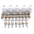 40 pcs cutter consumables short Ni tips electrode gas ring and porcelain shiled cups for inverter