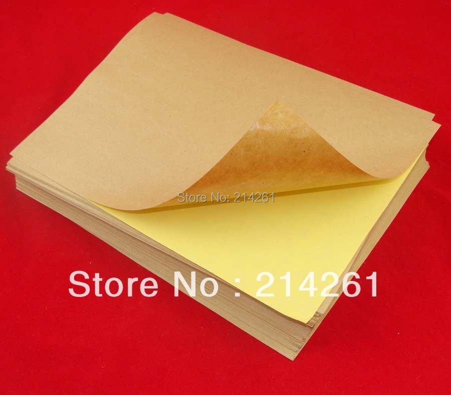 Wholesale A4 Self adhesive A4 blank kraft Paper Sticker Plain in