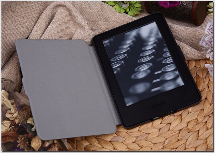 gray kindle paperwhite pu leather case