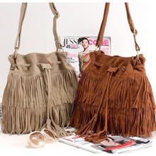 Women Bolsa Feminina Tassel Shoulder Bags Tote Purse Faux Suede Messenger Hobo Bag BG446