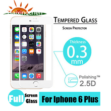For iphone 6 plus 2.5D Premium Tougheded Tempered Glass Screen Protector with Full Coverage Edge Toughened Protective Film