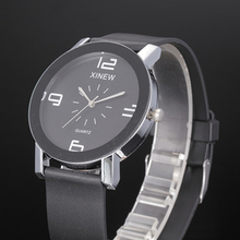 Excellent Quality Casual White& Black Men Watches Luxury Analog Quartz Watch Male Leather Business Wristwatch Relojes hombres
