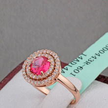 Viennois fashion jewelry rose gold Austrain crystal round rings for women elegant ring with rhinestone double anillo bague homme