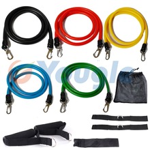 New 11 Pcs Set Latex Resistance Bands Workout Exercise Pilates Yoga Crossfit Fitness Tubes Pull Rope
